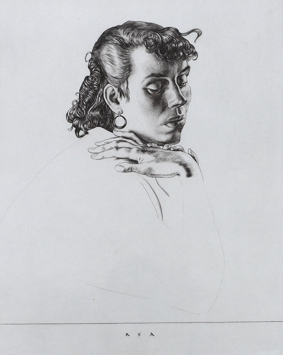 Robert Sargent Austin RA (1895-1973) etching, Study of a girl's head, dated 1936 and inscribed in pencil, 29 x 23cm